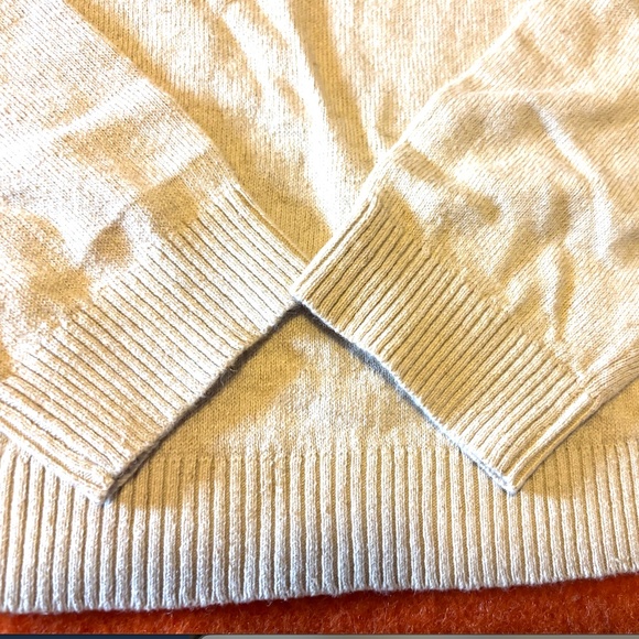Cream sand linen blend raglan-sleeve lightweight knit sweater NWT - Picture 3 of 8